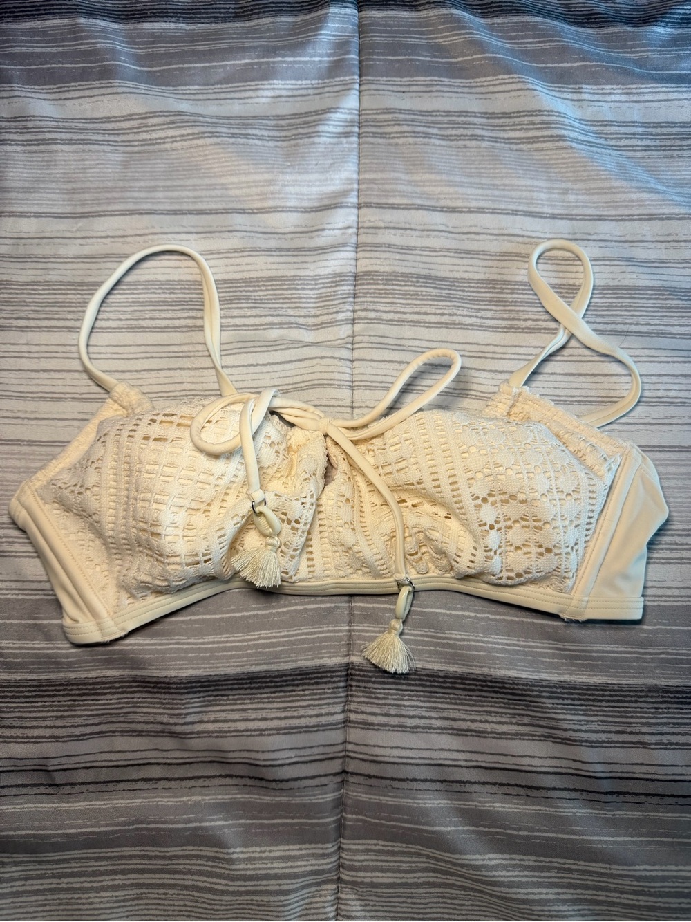 wild fable Cream Crochet Bikini Top